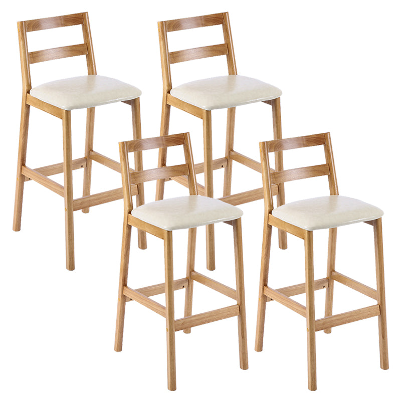 Cafe Simple Solid Wood Barstool Indoor Bar Stool with Backrest