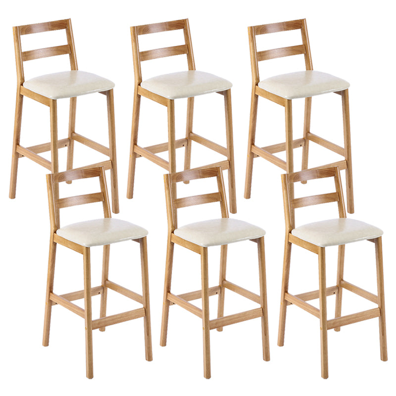 Cafe Simple Solid Wood Barstool Indoor Bar Stool with Backrest