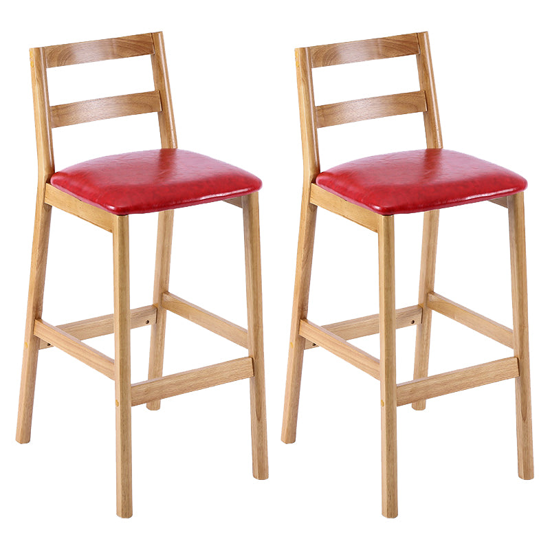 Cafe Simple Solid Wood Barstool Indoor Bar Stool with Backrest