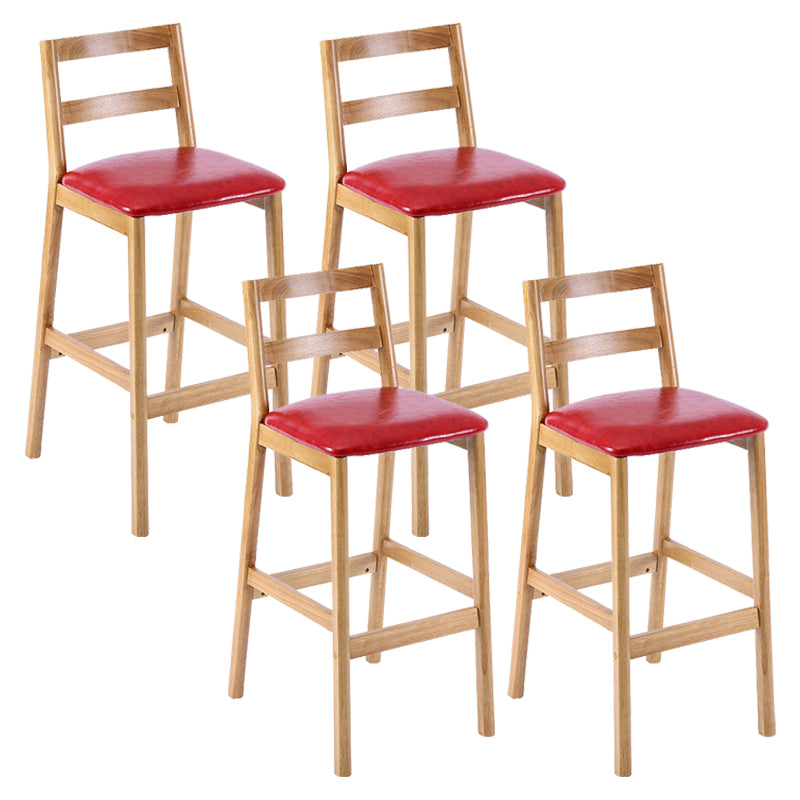 Cafe Simple Solid Wood Barstool Indoor Bar Stool with Backrest