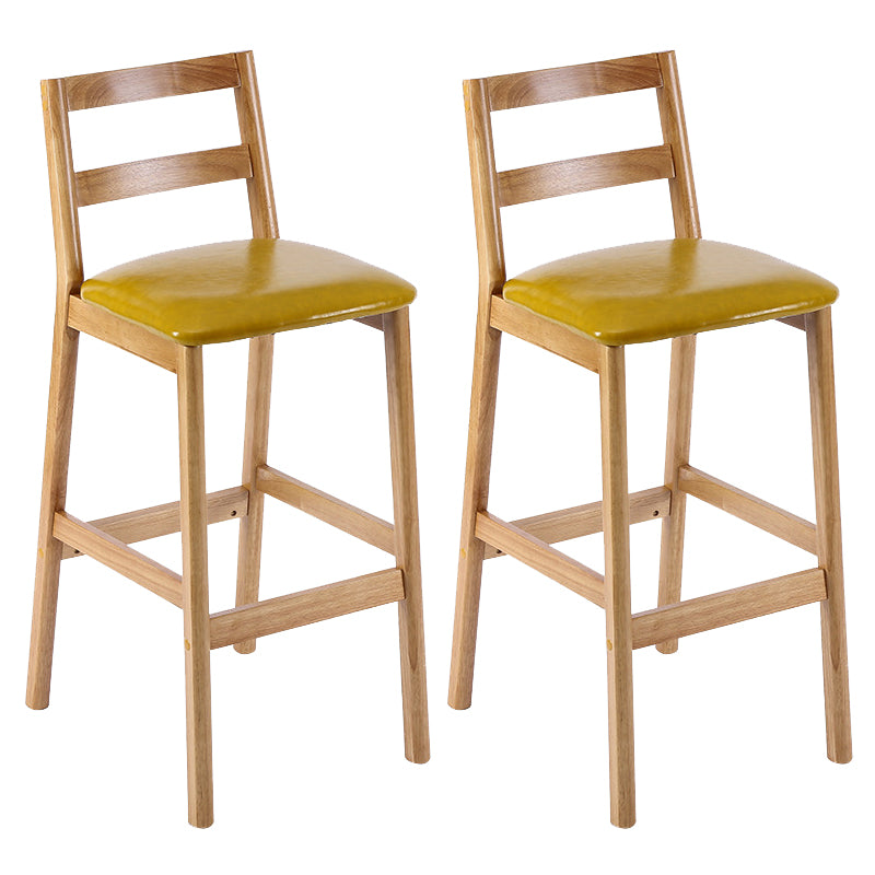 Cafe Simple Solid Wood Barstool Indoor Bar Stool with Backrest