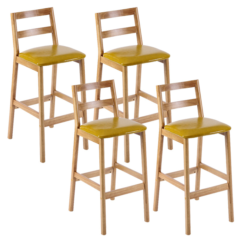 Cafe Simple Solid Wood Barstool Indoor Bar Stool with Backrest