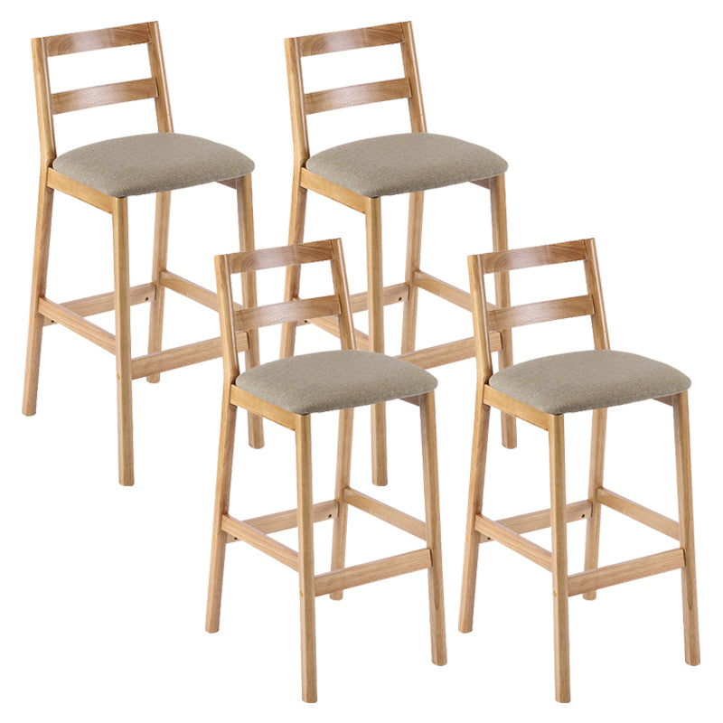 Cafe Simple Solid Wood Barstool Indoor Bar Stool with Backrest