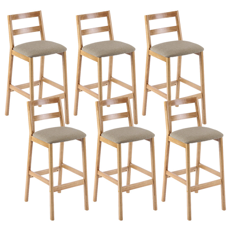 Cafe Simple Solid Wood Barstool Indoor Bar Stool with Backrest