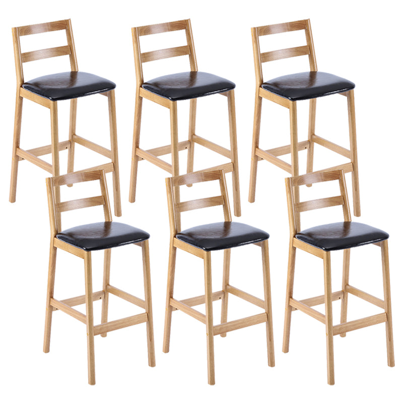 Cafe Simple Solid Wood Barstool Indoor Bar Stool with Backrest