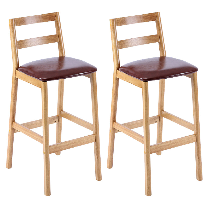 Cafe Simple Solid Wood Barstool Indoor Bar Stool with Backrest