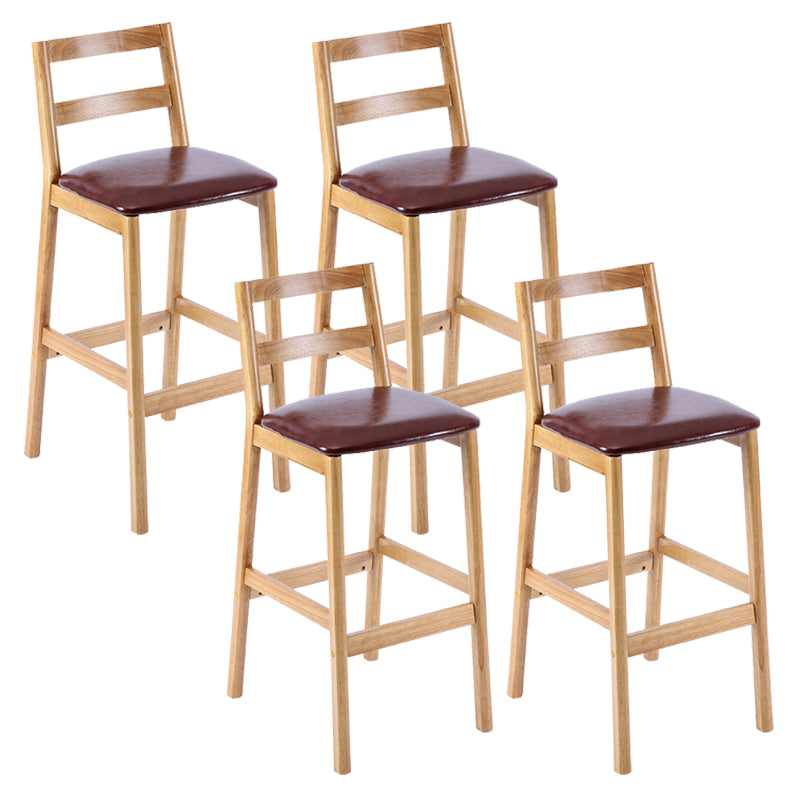 Cafe Simple Solid Wood Barstool Indoor Bar Stool with Backrest