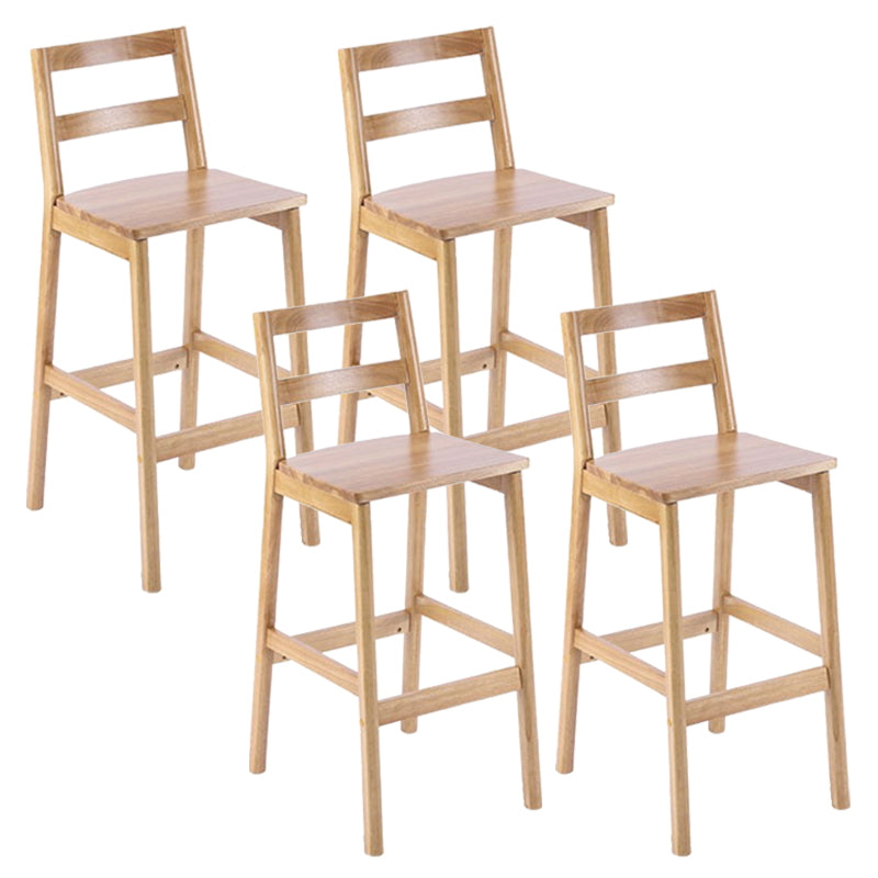 Cafe Simple Solid Wood Barstool Indoor Bar Stool with Backrest