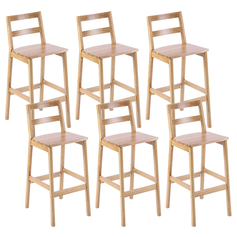 Cafe Simple Solid Wood Barstool Indoor Bar Stool with Backrest