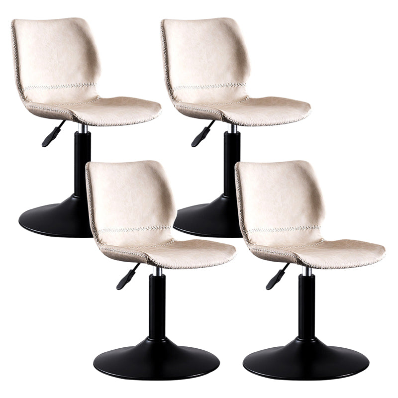 Rotating Leather Seat Barstool Nordic Style Black Pedestal Bar Stool for Dining Room