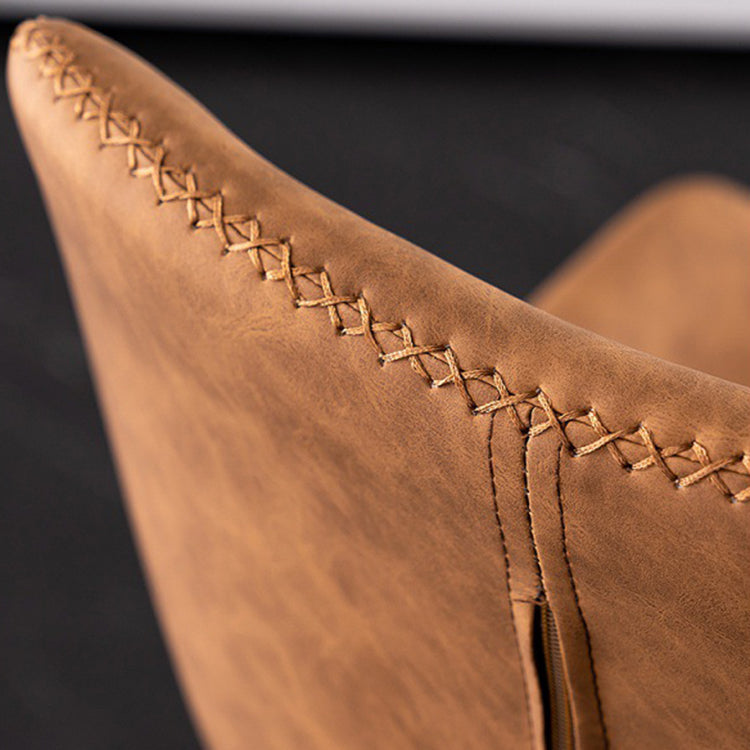 Rotating Leather Seat Barstool Nordic Style Black Pedestal Bar Stool for Dining Room