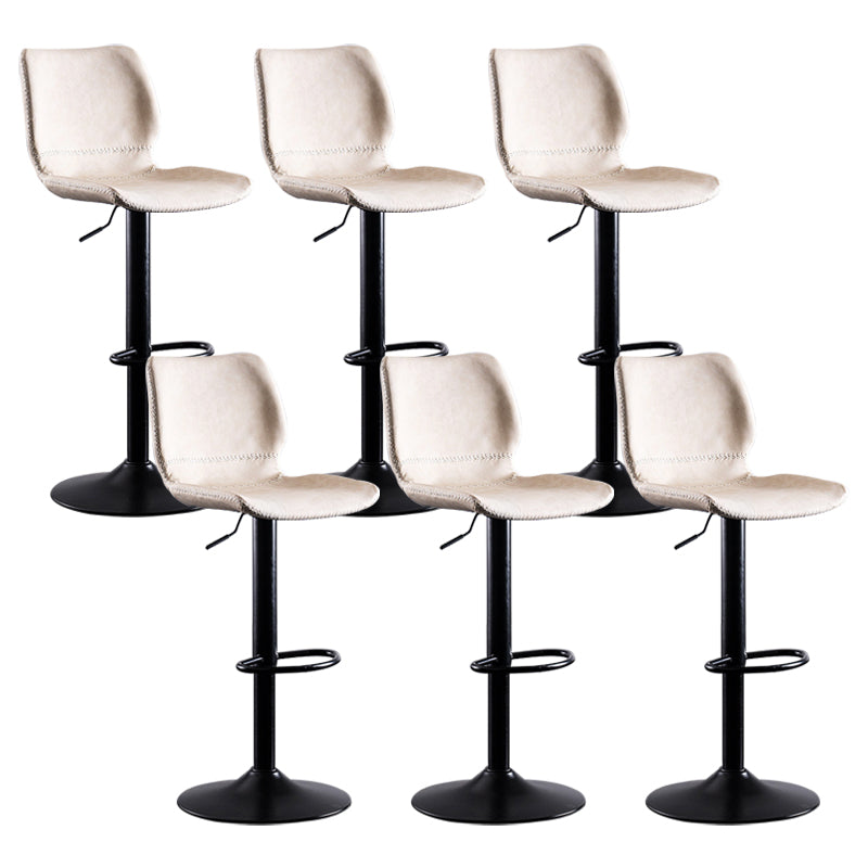 Rotating Leather Seat Barstool Nordic Style Black Pedestal Bar Stool for Dining Room
