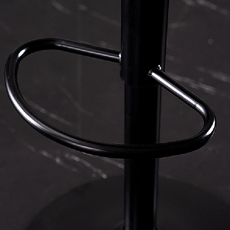 Rotating Leather Seat Barstool Nordic Style Black Pedestal Bar Stool for Dining Room