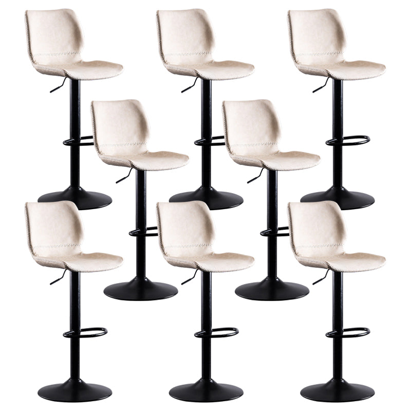 Rotating Leather Seat Barstool Nordic Style Black Pedestal Bar Stool for Dining Room