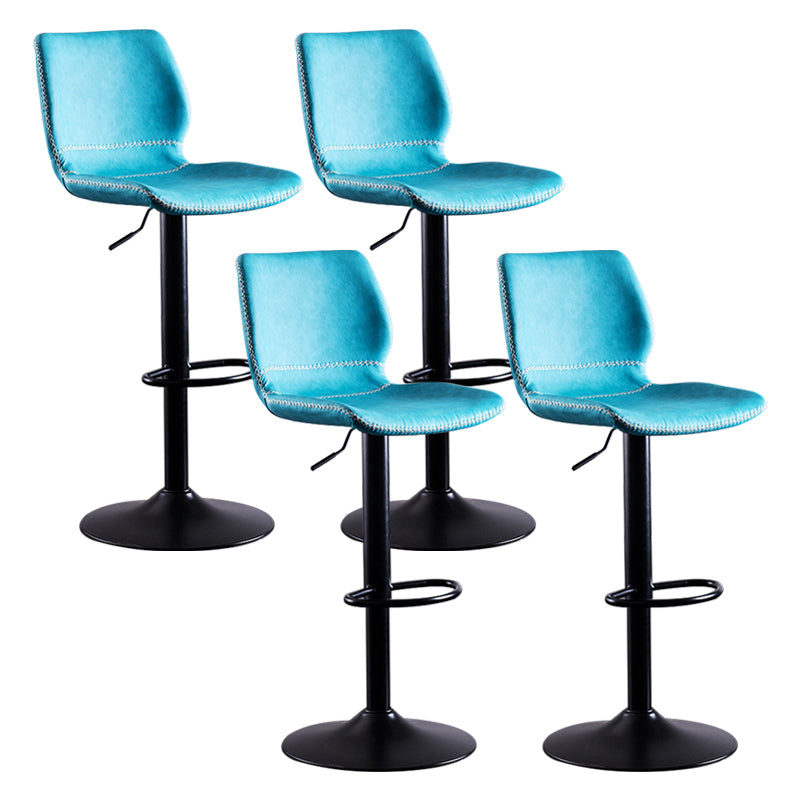 Rotating Leather Seat Barstool Nordic Style Black Pedestal Bar Stool for Dining Room