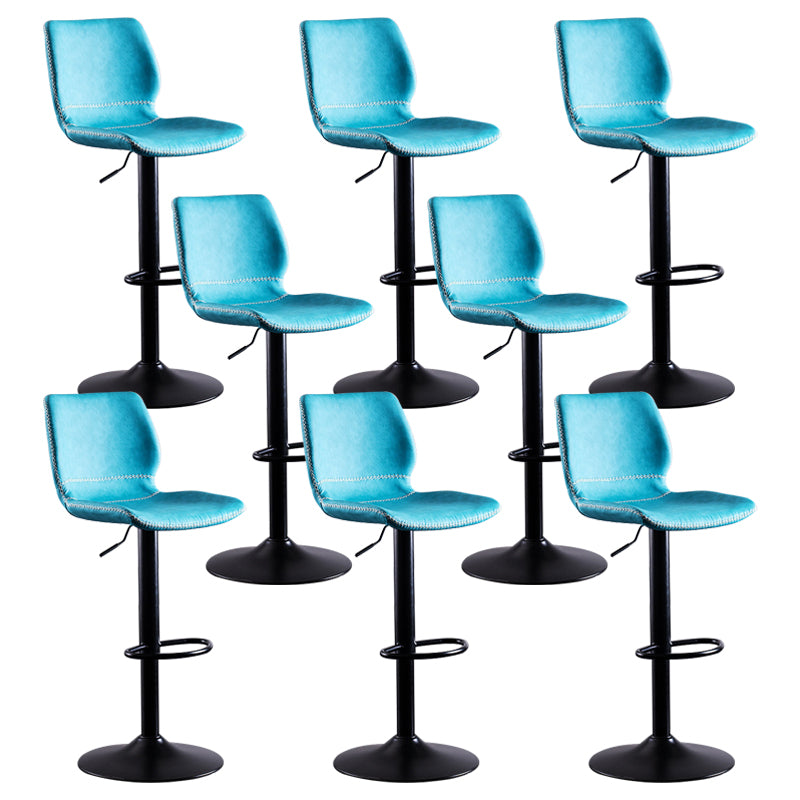 Rotating Leather Seat Barstool Nordic Style Black Pedestal Bar Stool for Dining Room