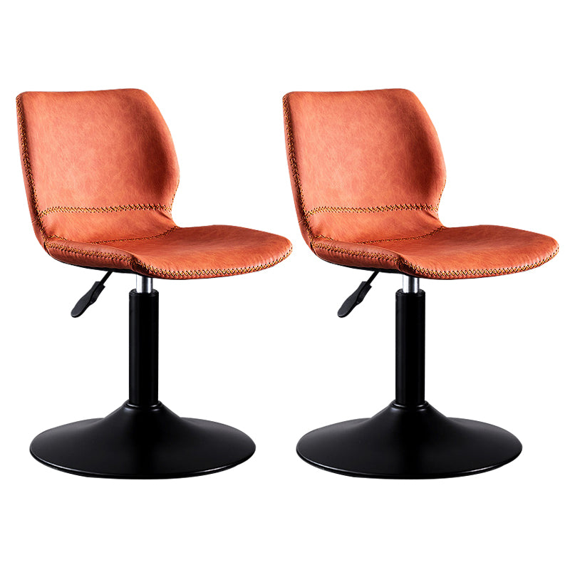 Rotating Leather Seat Barstool Nordic Style Black Pedestal Bar Stool for Dining Room