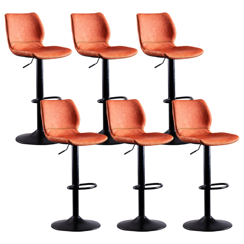 Rotating Leather Seat Barstool Nordic Style Black Pedestal Bar Stool for Dining Room