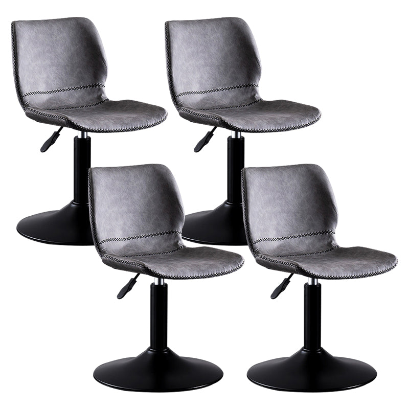Rotating Leather Seat Barstool Nordic Style Black Pedestal Bar Stool for Dining Room