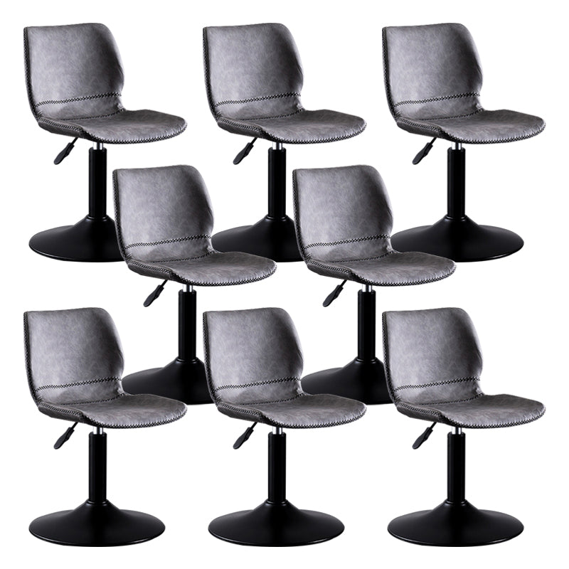 Rotating Leather Seat Barstool Nordic Style Black Pedestal Bar Stool for Dining Room