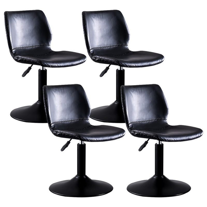 Rotating Leather Seat Barstool Nordic Style Black Pedestal Bar Stool for Dining Room