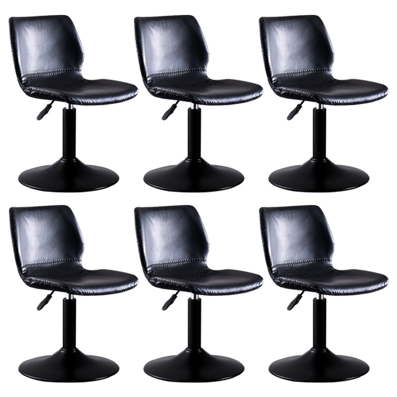 Rotating Leather Seat Barstool Nordic Style Black Pedestal Bar Stool for Dining Room