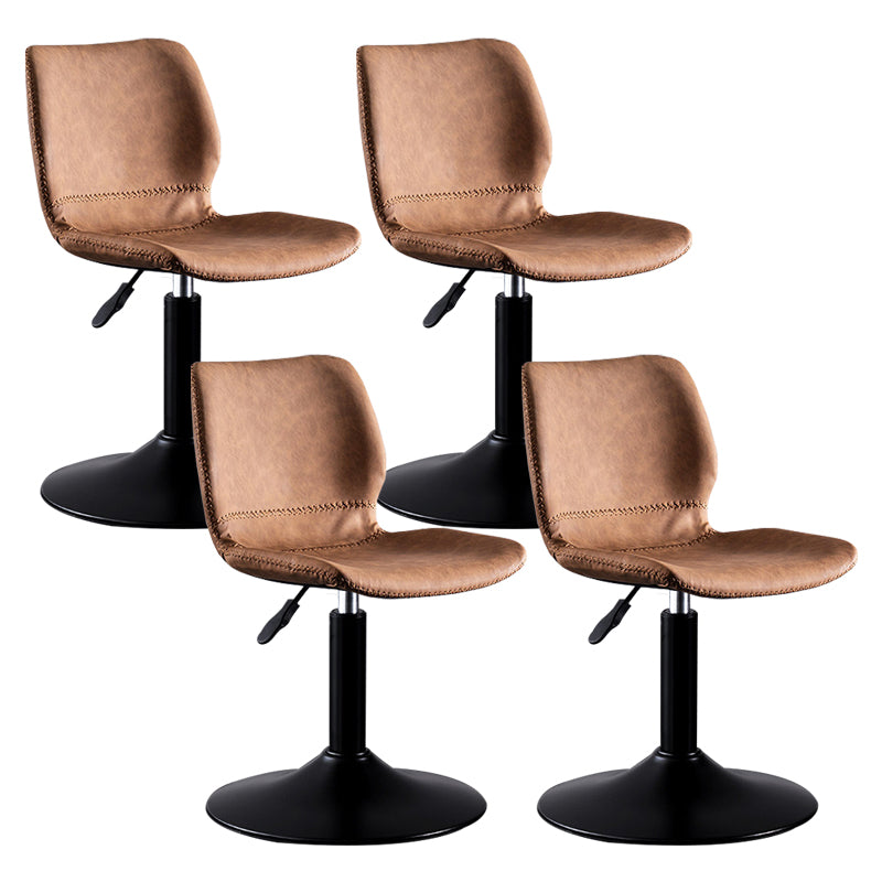 Rotating Leather Seat Barstool Nordic Style Black Pedestal Bar Stool for Dining Room