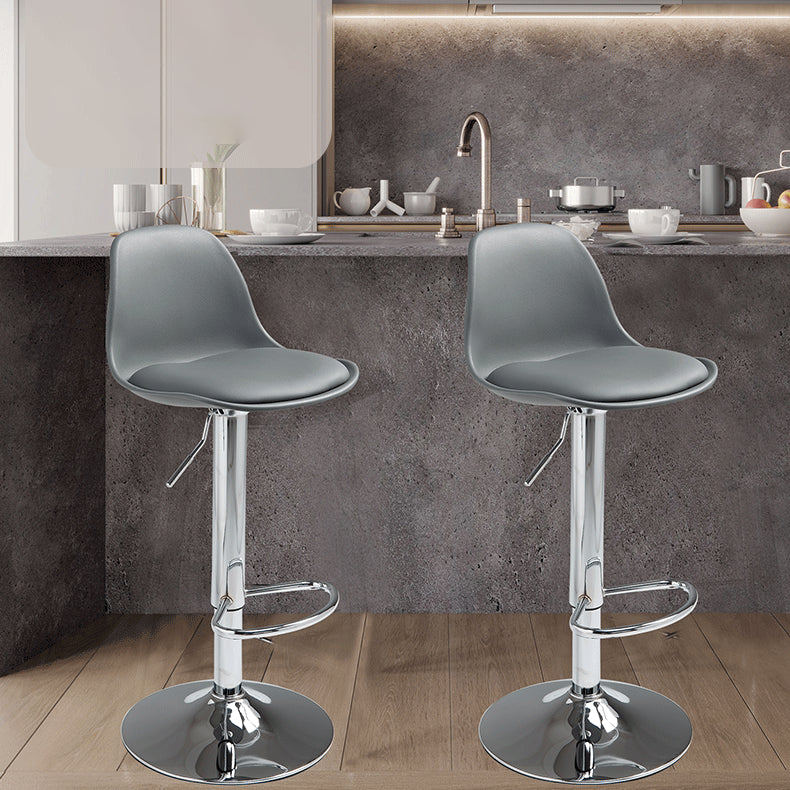 Contemporary Adjustable Height Bar Stool PU Leather Bar Stools for Kitchen