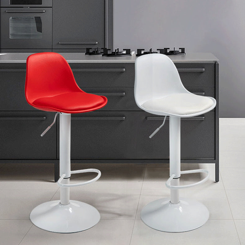 Contemporary Adjustable Height Bar Stool PU Leather Bar Stools for Kitchen