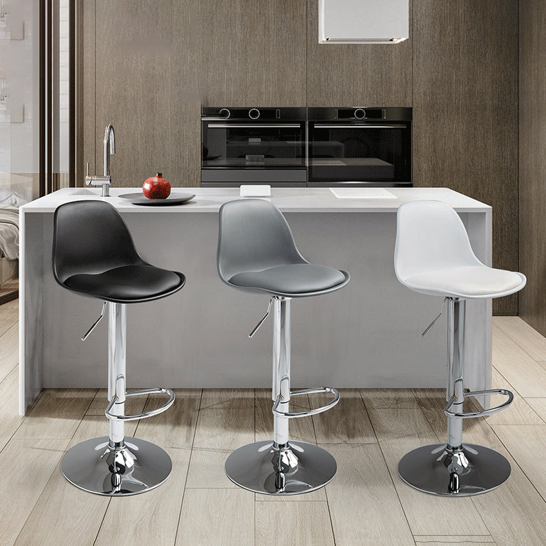 Contemporary Adjustable Height Bar Stool PU Leather Bar Stools for Kitchen