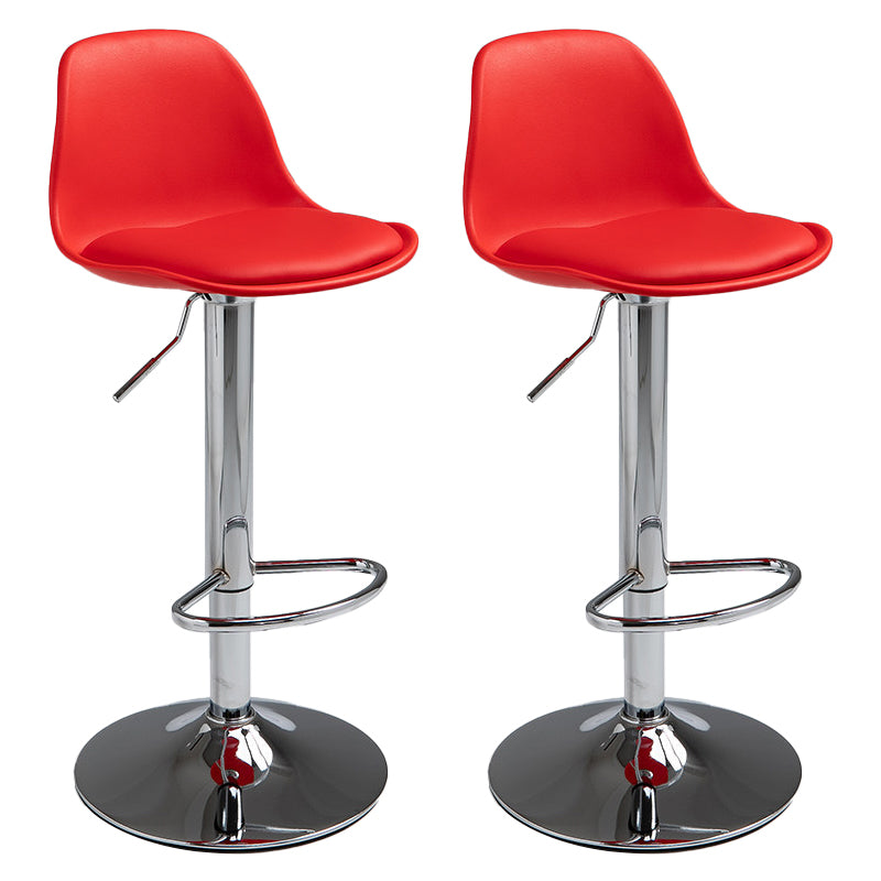 Contemporary Adjustable Height Bar Stool PU Leather Bar Stools for Kitchen