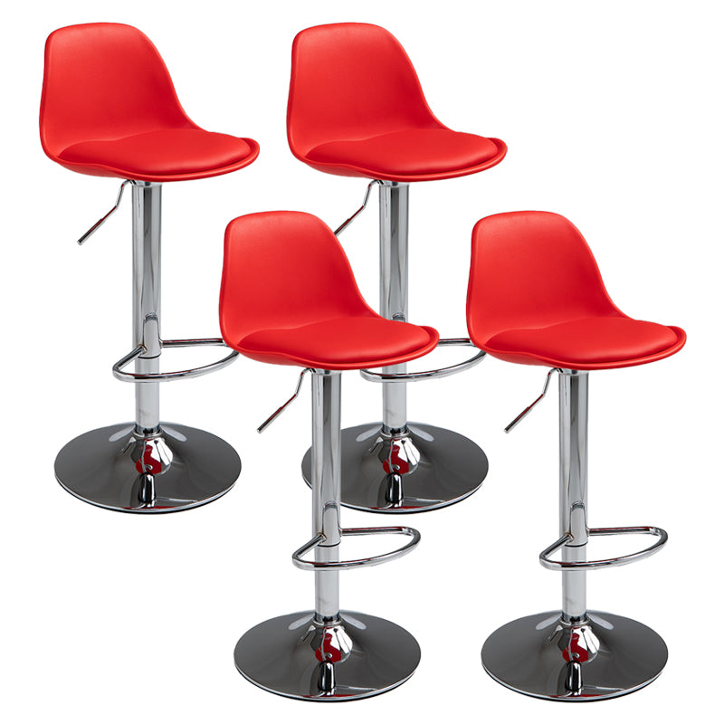 Contemporary Adjustable Height Bar Stool PU Leather Bar Stools for Kitchen