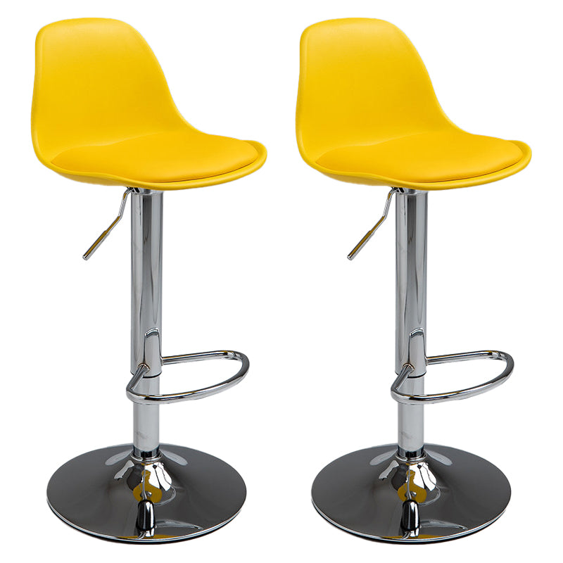 Contemporary Adjustable Height Bar Stool PU Leather Bar Stools for Kitchen