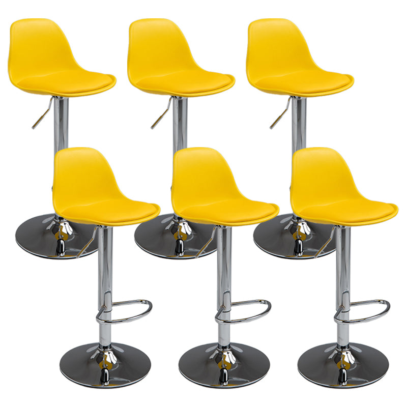 Contemporary Adjustable Height Bar Stool PU Leather Bar Stools for Kitchen