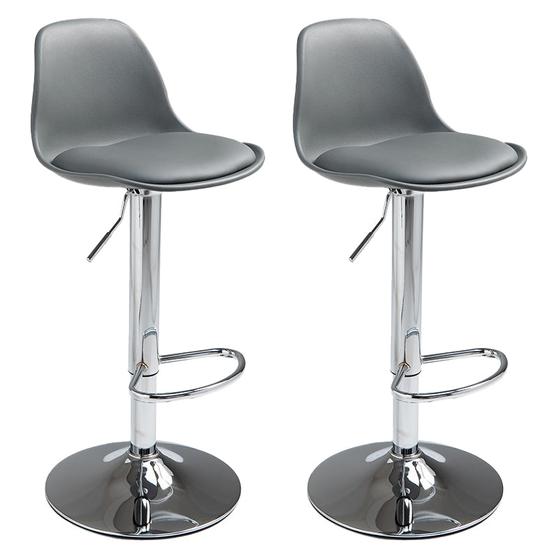 Contemporary Adjustable Height Bar Stool PU Leather Bar Stools for Kitchen