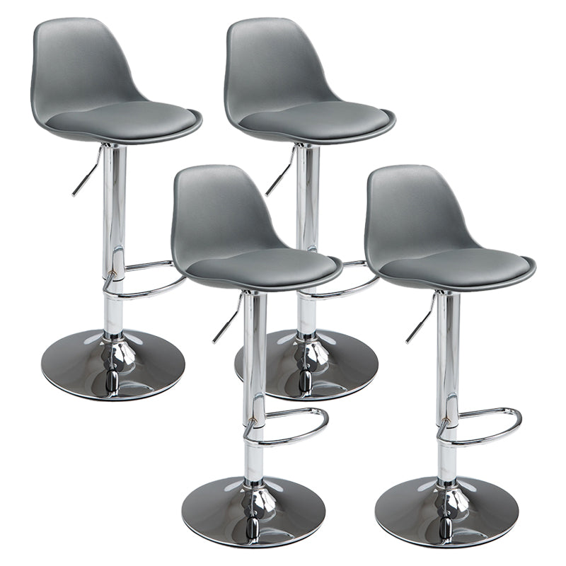 Contemporary Adjustable Height Bar Stool PU Leather Bar Stools for Kitchen