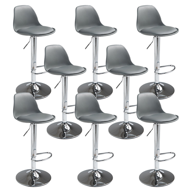 Contemporary Adjustable Height Bar Stool PU Leather Bar Stools for Kitchen