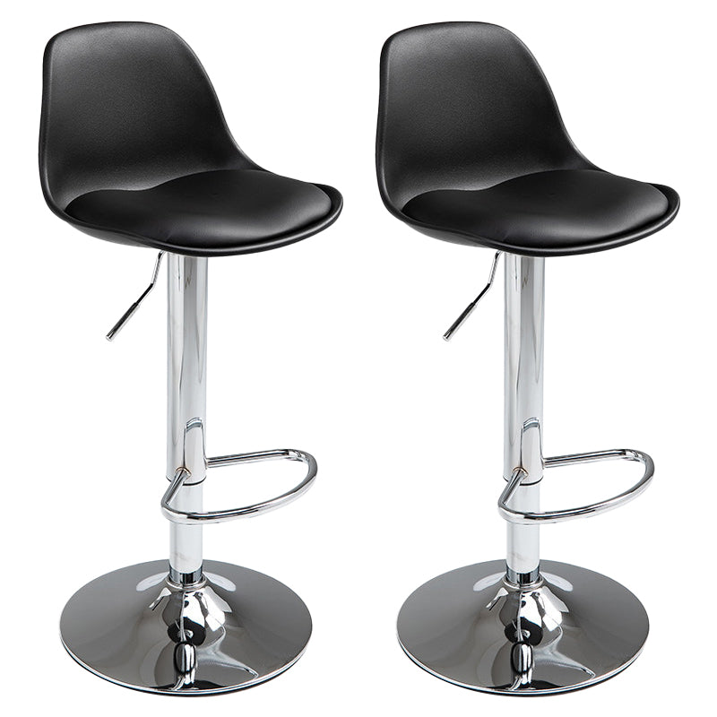 Contemporary Adjustable Height Bar Stool PU Leather Bar Stools for Kitchen