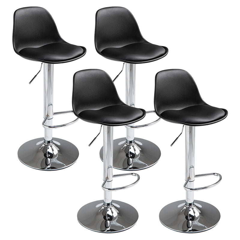 Contemporary Adjustable Height Bar Stool PU Leather Bar Stools for Kitchen