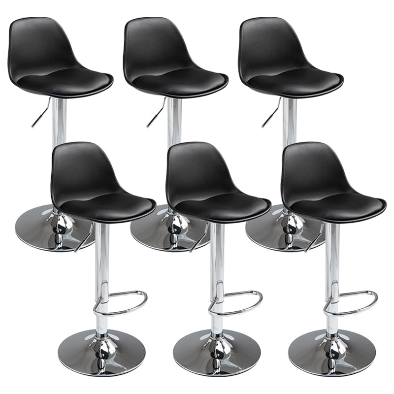 Contemporary Adjustable Height Bar Stool PU Leather Bar Stools for Kitchen