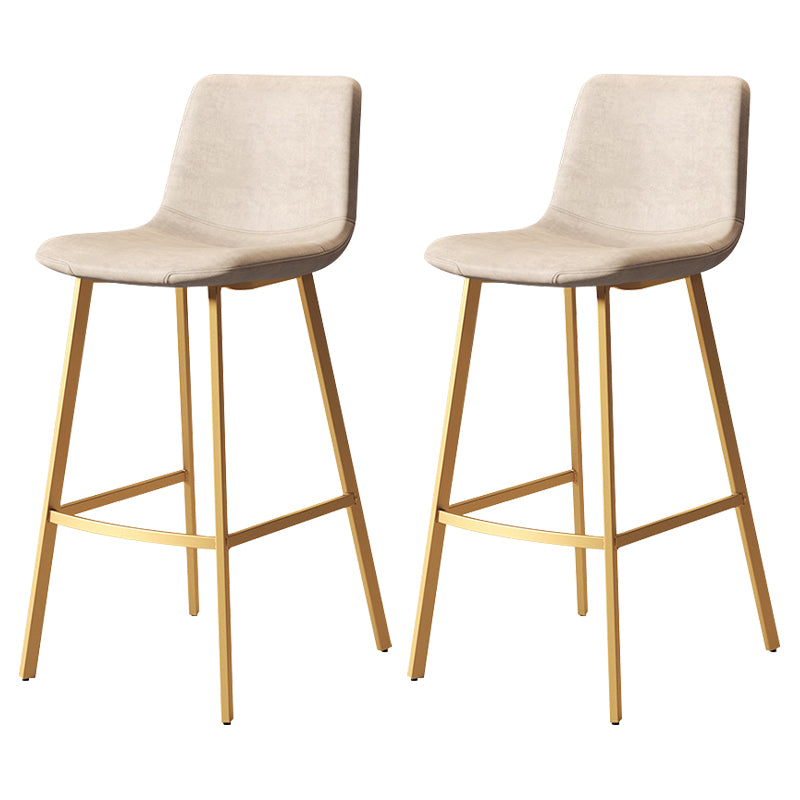 Contemporary Matte Finish PU Leather Barstool Milk Tea Shop Footrest Stool