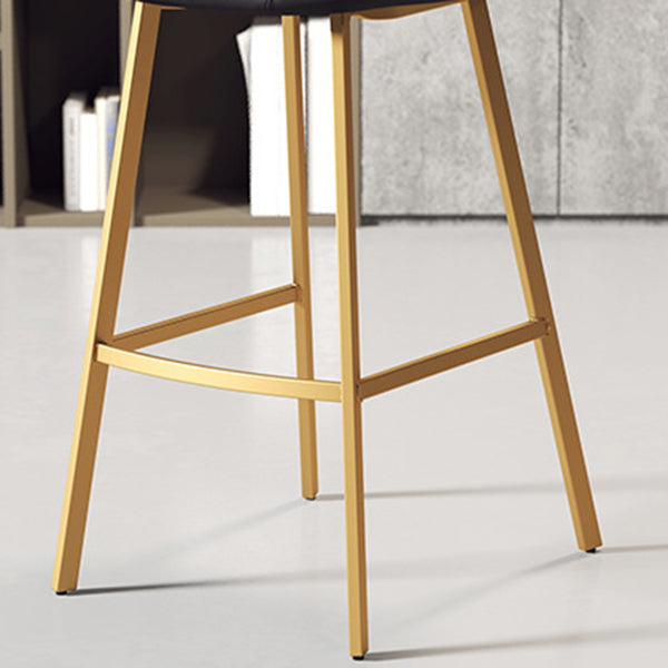 Contemporary Matte Finish PU Leather Barstool Milk Tea Shop Footrest Stool