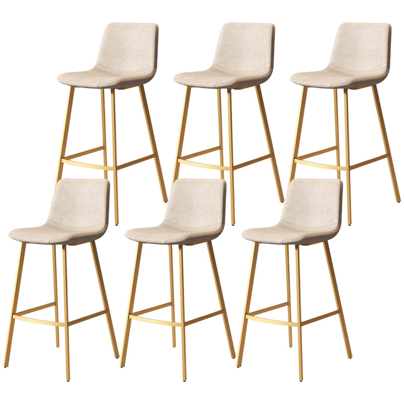 Contemporary Matte Finish PU Leather Barstool Milk Tea Shop Footrest Stool