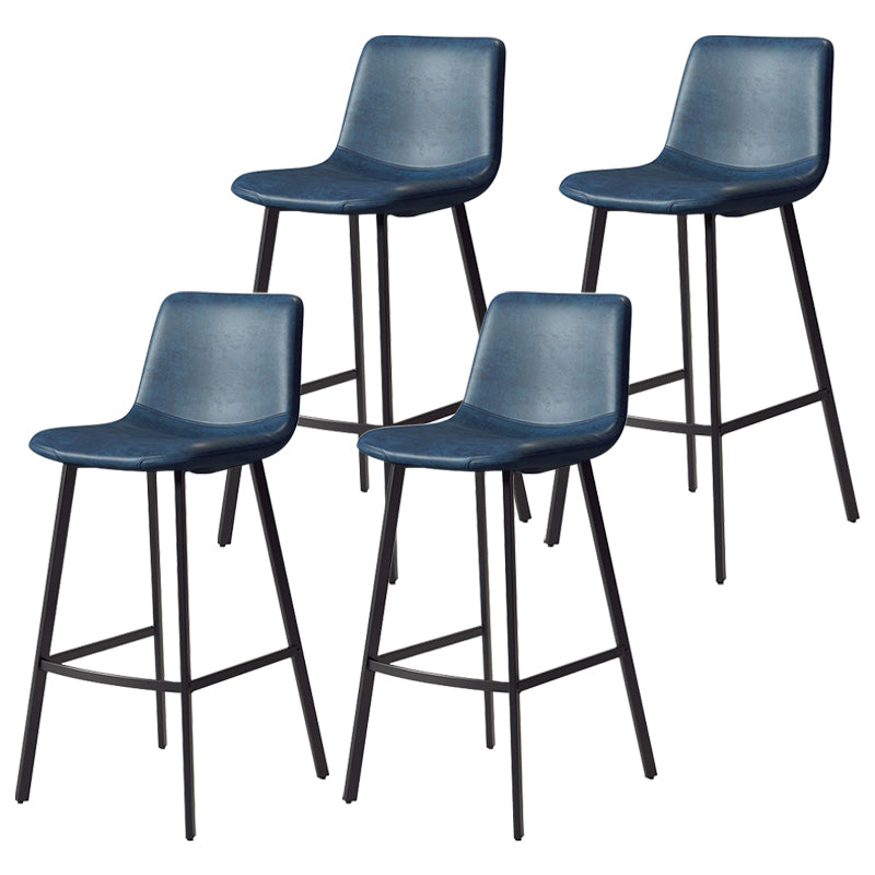 Contemporary Matte Finish PU Leather Barstool Milk Tea Shop Footrest Stool