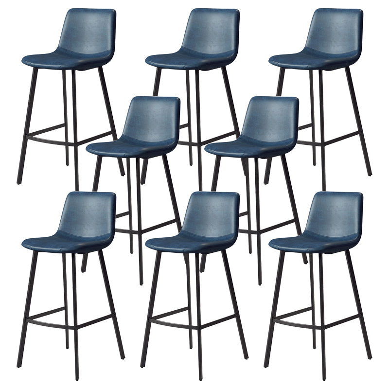 Contemporary Matte Finish PU Leather Barstool Milk Tea Shop Footrest Stool