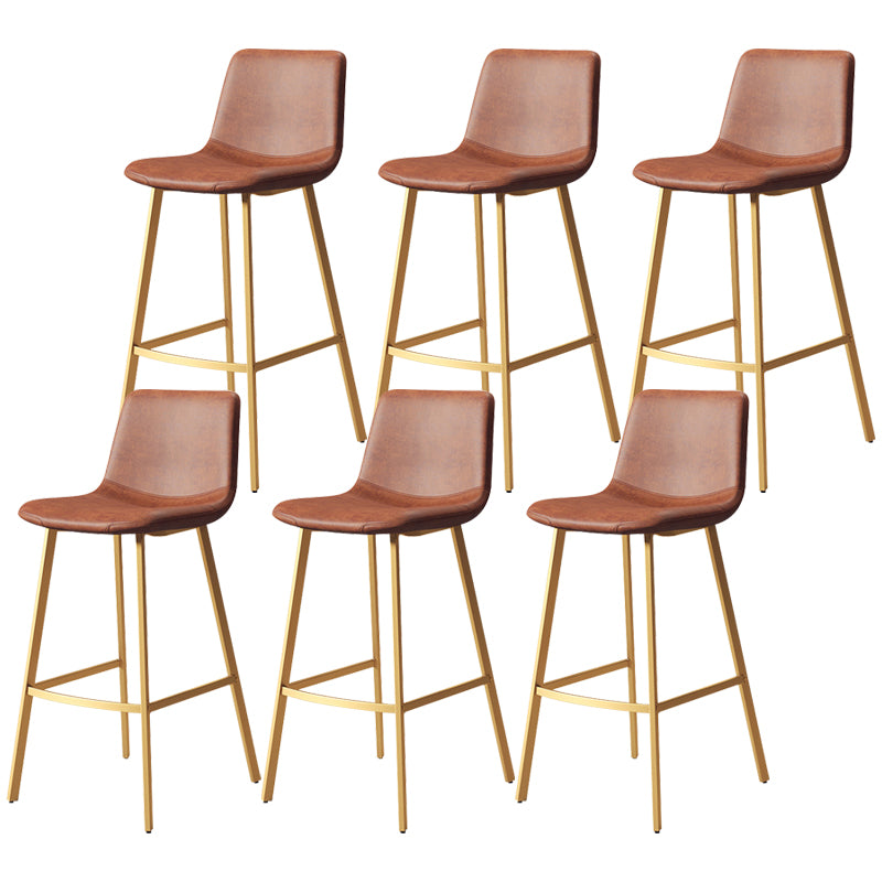 Contemporary Matte Finish PU Leather Barstool Milk Tea Shop Footrest Stool