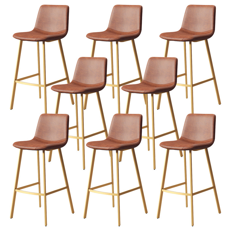 Contemporary Matte Finish PU Leather Barstool Milk Tea Shop Footrest Stool