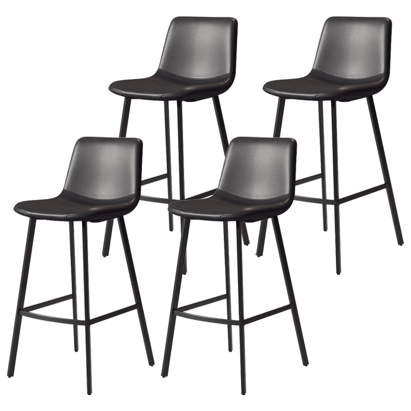 Contemporary Matte Finish PU Leather Barstool Milk Tea Shop Footrest Stool