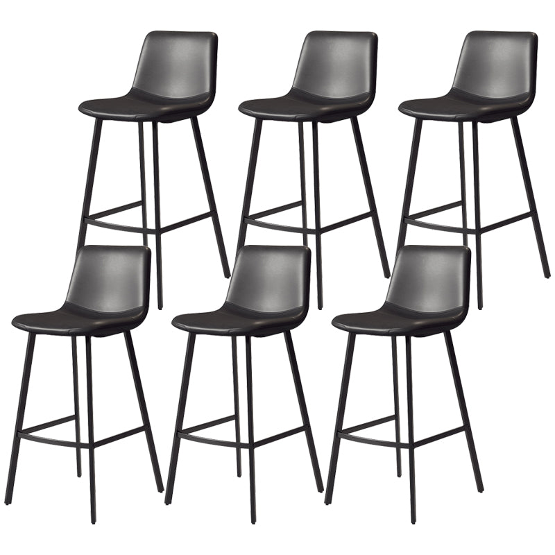 Contemporary Matte Finish PU Leather Barstool Milk Tea Shop Footrest Stool