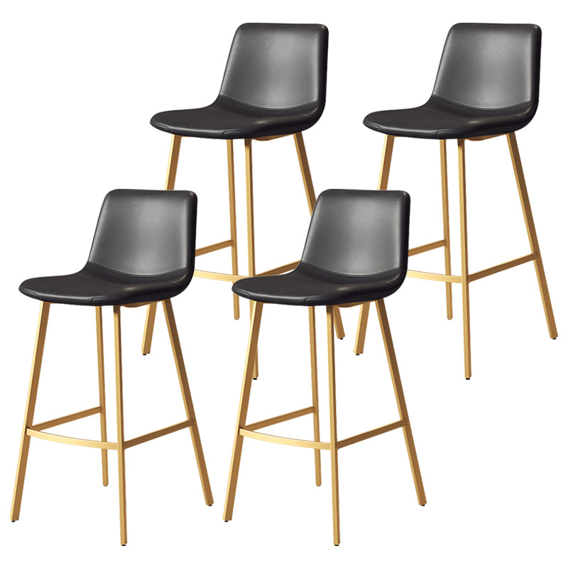 Contemporary Matte Finish PU Leather Barstool Milk Tea Shop Footrest Stool